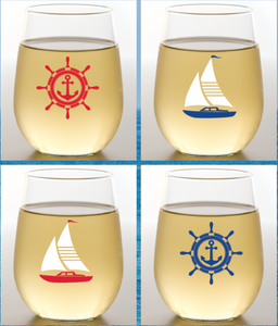 Wine-Oh Glasses ~ Sailboats